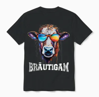 Jga T-Shirt Bräutigam Kuh Bauern & Landwirt Poltern Jga Unisex T-Shirt - Black