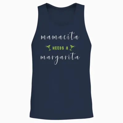 Mamacita Needs a Margarita Cute Fun Cinco De Mayo Unisex Tank Top - Navy