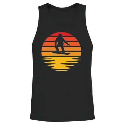 Snowboarding Retro Unisex Tank Top - Black