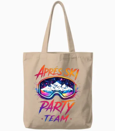 Team After Ski – Ski Winter Party Mountain Gift Tote Bags - Natural