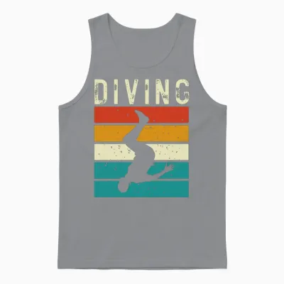 Retro Cliff Jumping Water Sports Unisex Tank Top - Sport Grey