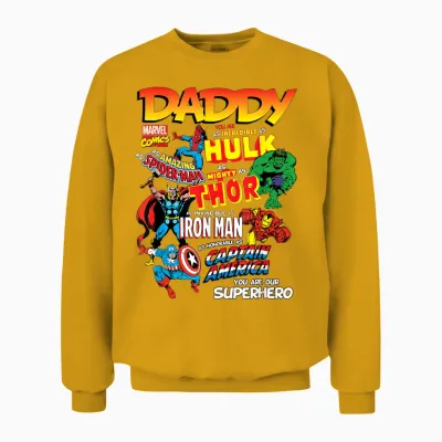 Marvel Comics Our Dad Superhero Unisex Sweatshirt - Gold