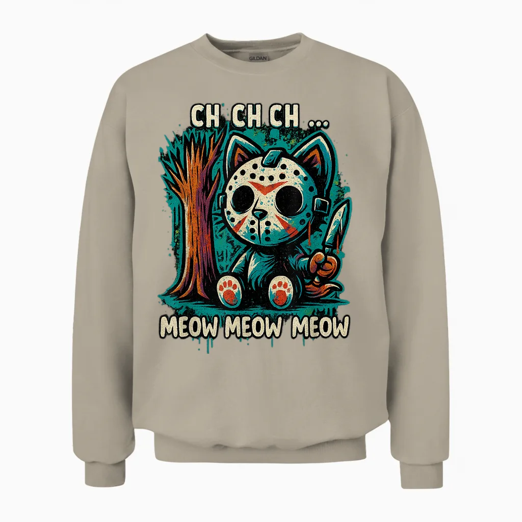 Cat Movie Horror - Ch Ch Ch Meow Unisex Sweatshirt in Sand