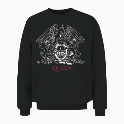 Official Queen Crest T-Shirt, Blue Unisex Sweatshirt - Black