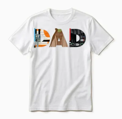 Star Wars Luke Yoda Darth Vader Dad Father’s Day Birthday Unisex T-Shirt - White