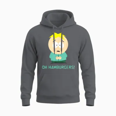 South Park Butters Oh Hamburgers Unisex Hoodie - Charcoal