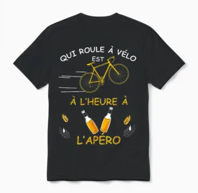 Bike Man or Woman Apero Cycling Cool Humour Dad Grandpa Unisex T-Shirt - Black