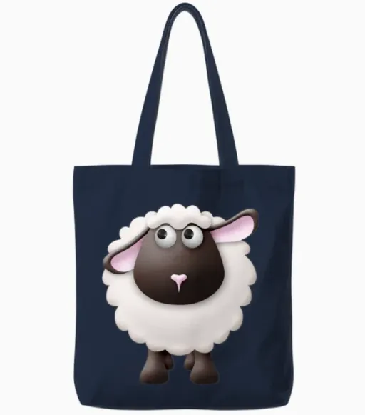 Sheep,animals Tote Bags - Navy