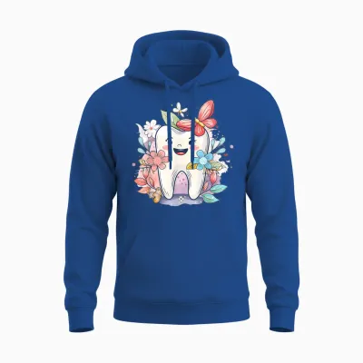 Niedlicher Zahn Mit Blume I Kinderzahn Unisex Hoodie - Royal