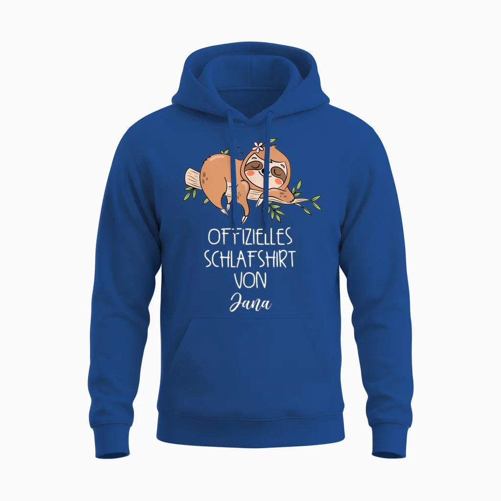 Offizielles Schlafshirt Von Jana Nachthemd Faultier Unisex Hoodie in Royal