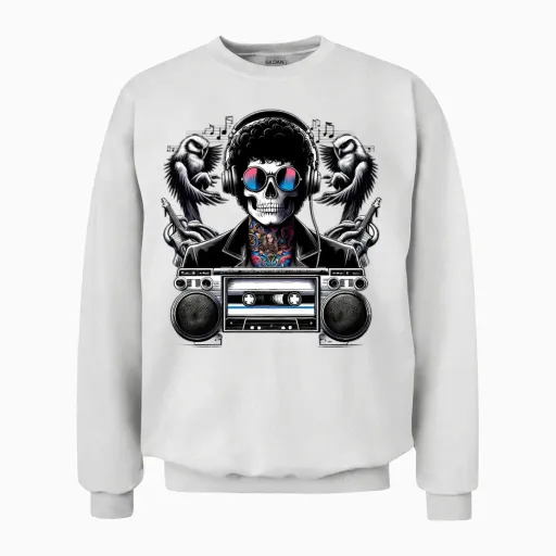 Retro Rythm Unisex Sweatshirt - White