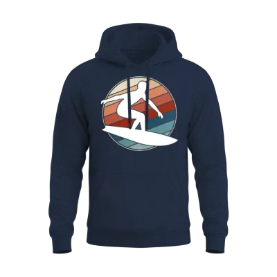 Surfer Retro Style Unisex Hoodie - Navy