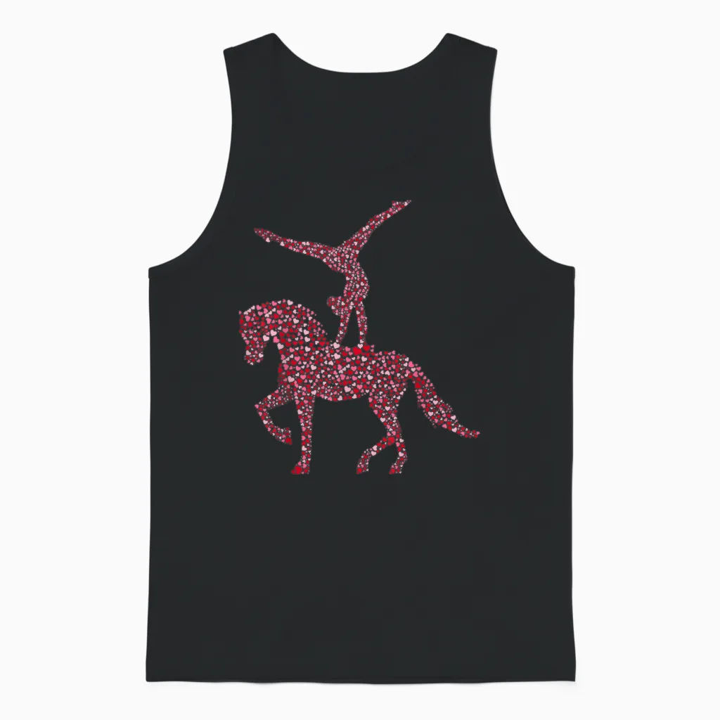 Voltigieren Volti Horse Girls' Rider Women's T-Shirt, White Unisex Tank Top in Black