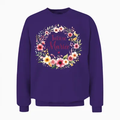 Evjf Future Bride Crown Evjf Terracotta Bride Future T-Shirt, White Unisex Sweatshirt - Purple
