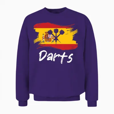 Spain Flag with Darts Design Unisex Sweatshirt - Purple