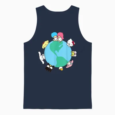 Hello Kitty and Friends Sanrio Earth Unisex Tank Top - Navy