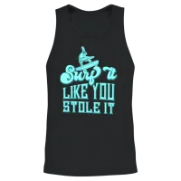 Surfer Retro Surfing Unisex Tank Top - Black – 2