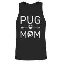 Pug Mom Shirt Funny Pug Dog Lovers Mothers Unisex Tank Top - Black – 2