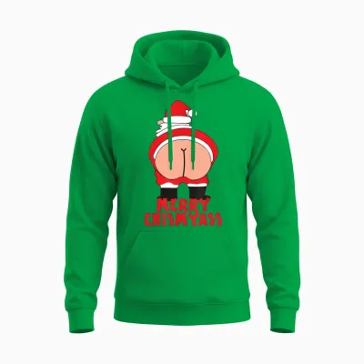 Merry Chismyass Funny Santa Christmas Unisex Hoodie - Irish Green