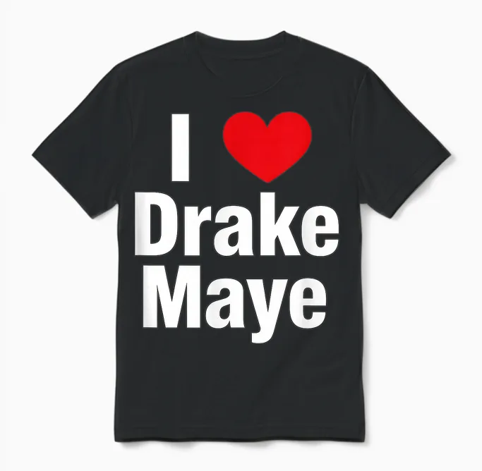 I Love Drake Fan Support Design โ Bold Heart Graphic Unisex T-Shirt in Black