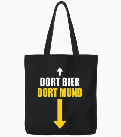 Dortmund Dort Mund Dort Beer Arrow T-Shirt, Black Tote Bags - Black