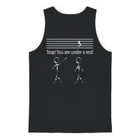 Music Note Break Funny — Lovers Gift Unisex Tank Top - Black – 1