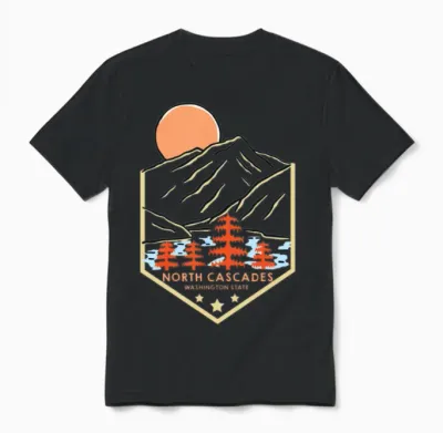 North Cascades Unisex T-Shirt - Black