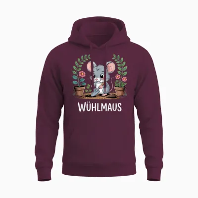 Wühlmaus Maus Garten Spruch Unisex Hoodie - Maroon