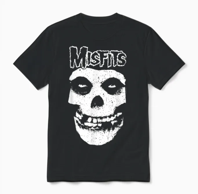 Misfits - Misfit Skull Logo T-Shirt, Black Unisex T-Shirt in Black