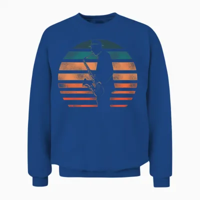 Saxophone Retro Vintage Unisex Sweatshirt - Royal