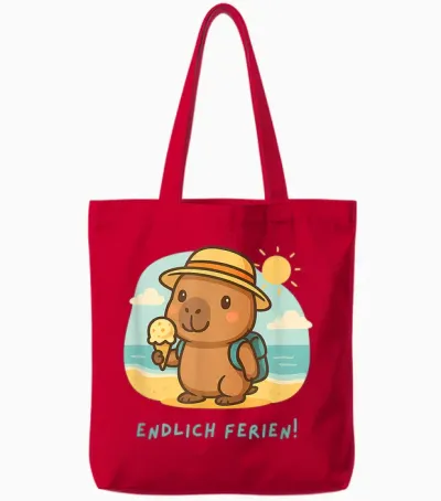 Endlich Ferien! Lustiges Geschenk Schulferien Urlaub Kinder Tote Bags - Red
