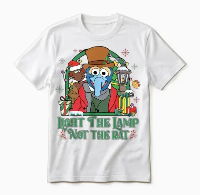 Light the Lamp Not the Rat Funny Christmas Unisex T-Shirt - White