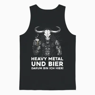 Heavy Metal Beer Outfit Hard Rock Design Rocker Rock Concert Unisex Tank Top - Black