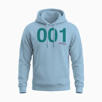 Squid Game Player 001 Costume Unisex Hoodie - Light Blue