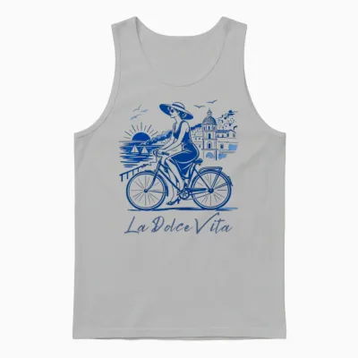 La Dolce Vita Vélo De Côte Italien Positano Vintage Années 50 Unisex Tank Top - Ash