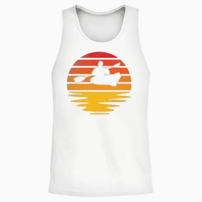 Kayak Retro Unisex Tank Top - White