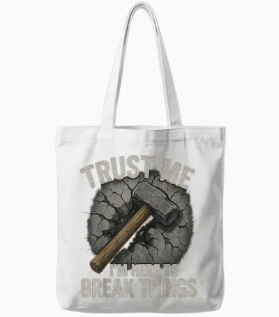 Demo Team Worker Demolition Construction Worker Mass Tote Bags - White