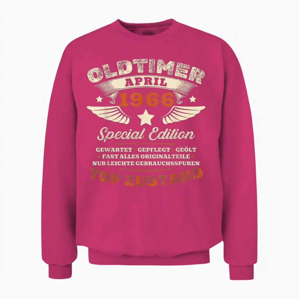 60. Geburtstag Geschenk Mann Oldtimer April 1966 60 Jahre Unisex Sweatshirt in Heliconia