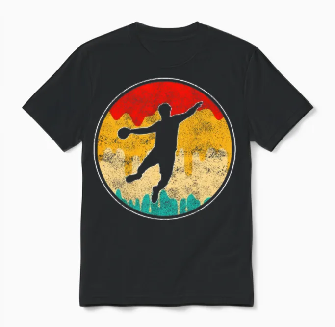 Handball Retro Unisex T-Shirt in Black