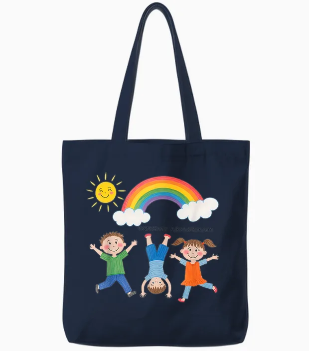 Excessive Alcohol Consumption X Funny Children's Drawing Tote Bags in Navy
