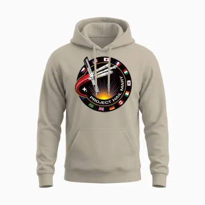 Project Hail Mary Spaceship Mission Badge Unisex Hoodie - Sand