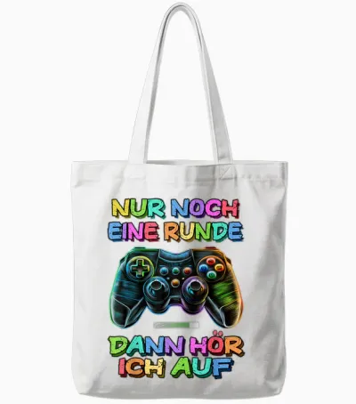 T-Shirt with German Text "nur Noch Eine Runde Dann Hören" [german Language] Tote Bags - White