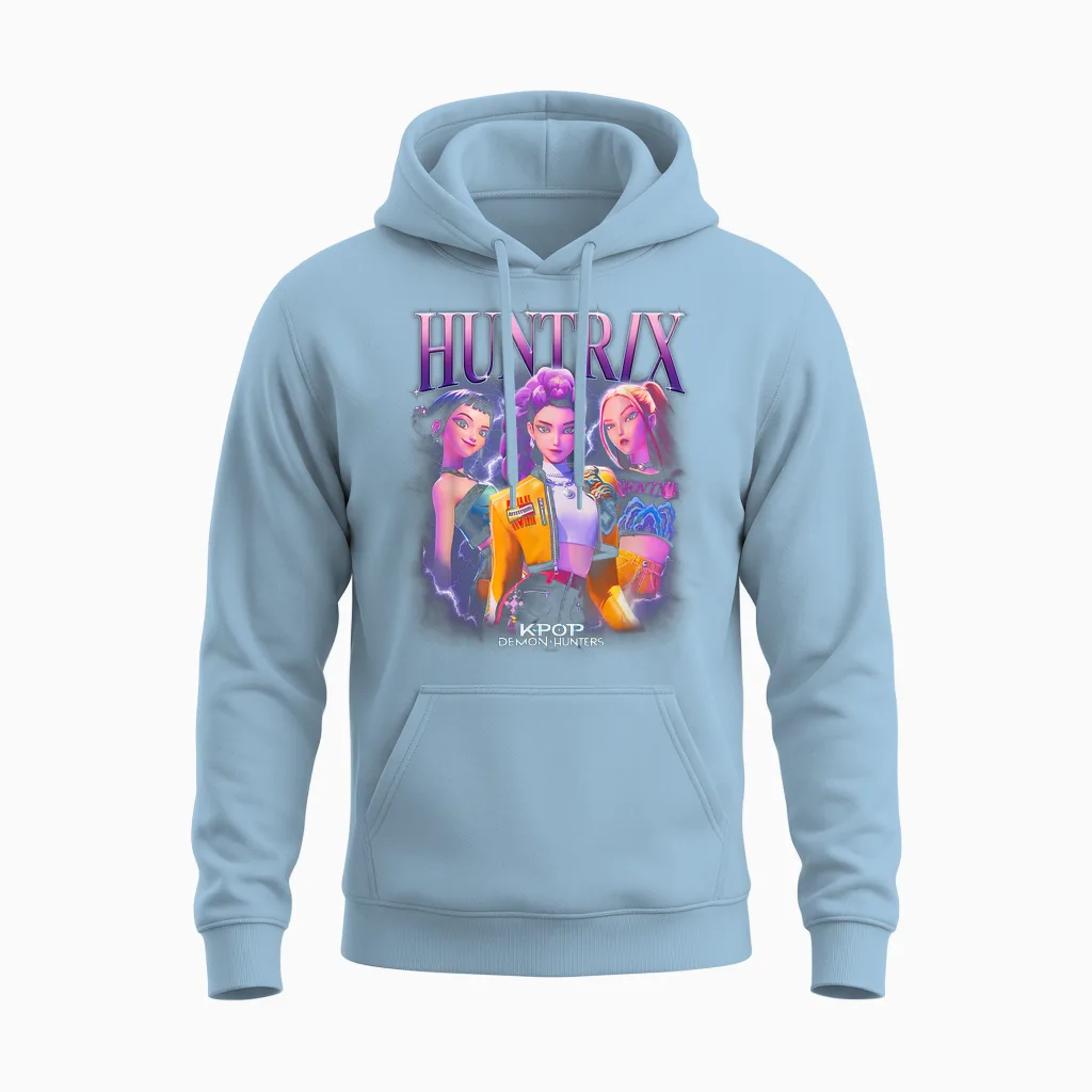 Kpop Demon Hunters Huntr/x Heartthrob Officially Licensed Unisex Hoodie in Light Blue