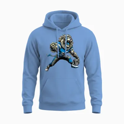 Lion Touchdown American Football Game Day Thanksgiving Cool Unisex Hoodie - Carolina Blue