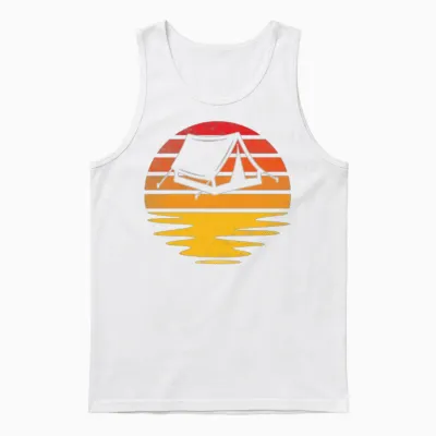 Camping Retro Unisex Tank Top - White