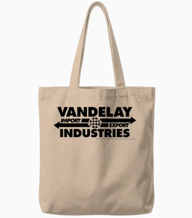 Seinfeld Vandelay Industries Logo Funny 90's Tv Show Tote Bags in Natural