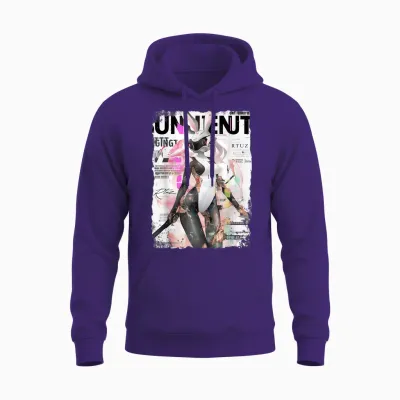 Magazin Cover Vintage Girl Bunny Collage Sexy Model Pin-Up Unisex Hoodie - Purple