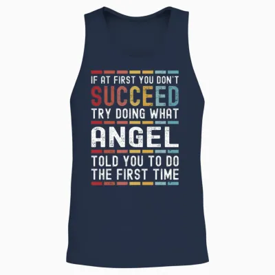 Angel Name Personalized Funny Birthday Christmas Unisex Tank Top - Navy