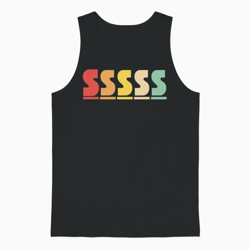 S Design Unisex Tank Top in Black