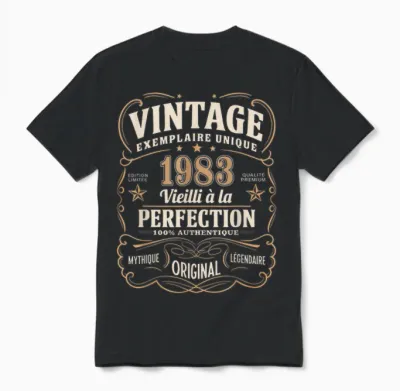 42 Years Man 1983 Birthday T Shirt 42 Years Man 1983 T-Shirt, Black, S Unisex T-Shirt - Black